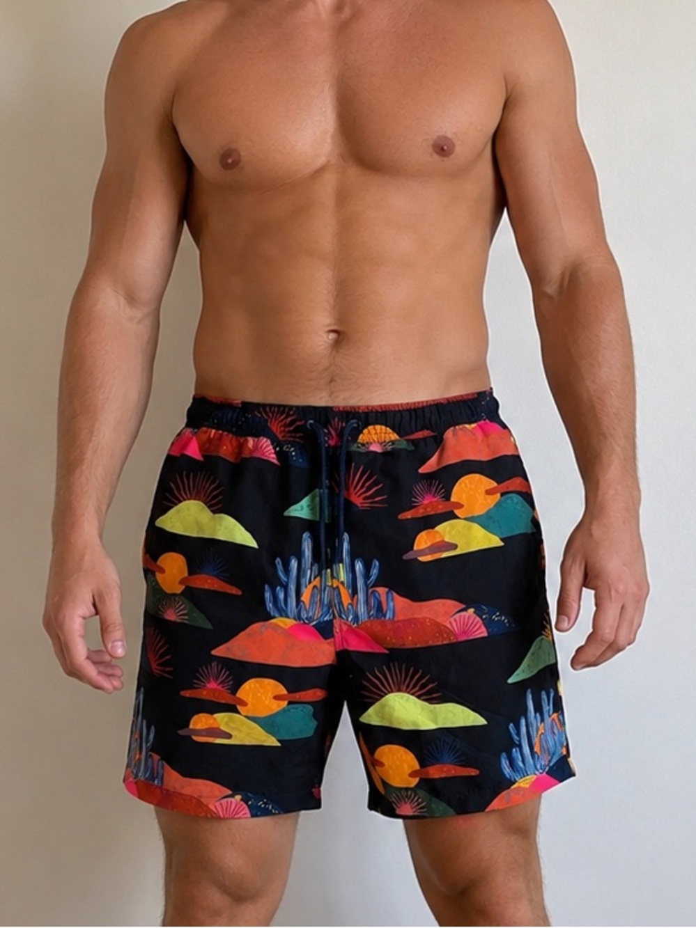 Scotch & Soda Amsterdam Desert Print Swim Trunks Size M
